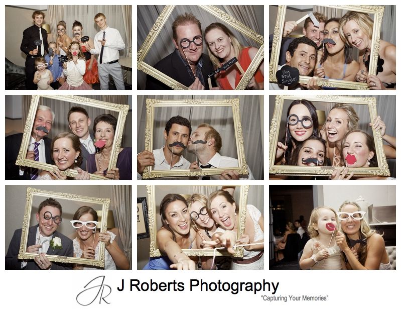 Photo booth fun at wedding reception - sydney wedding photography 